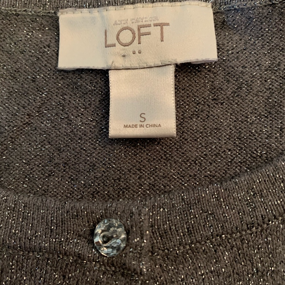 Ann Taylor LOFT Silver & Gray Button Up Cardigan - Picture 2 of 8